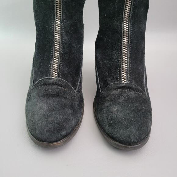 Dkode Women's Boho Black Suede Vintage Style Zippered Retro Ankle Boots US 9 - Picture 6 of 13